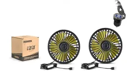 10l0l 10lol 00687 Portable Golf Cart Fan Usb-powered With Usb Port