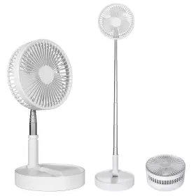 9h 693614805194 Battery Operated Fan Foldable Table Desk Floor Pedestal Rechargeable 4 Speed