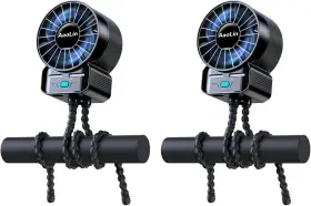 Aaolin 726084669314 2 Pack Multifunctional Portable Stroller Fan 4 Speed 6600rpm High Usb Rech