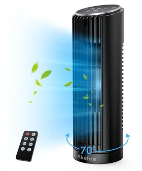 Abolee 717225933289 Tower Fan For Bedroom 23ft/s Desk With Remote 70 Oscillating 4 Speeds
