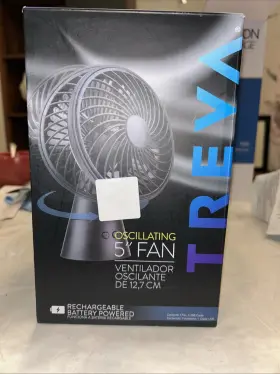 02-cool Ace Trading - Fd05035 Treva 5 Inch H X D 3 Speed Oscillating Rechargeable Fan