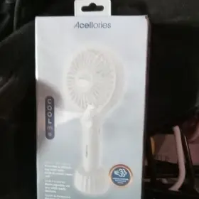 Hqf-200-w Acellories Coolme Handheld Misting Fan Usb Rechargeable Quiet White/blue