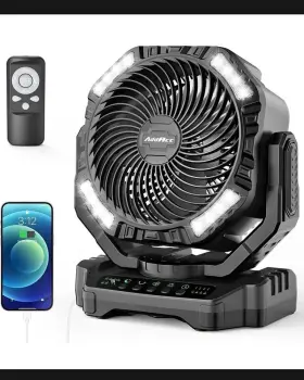 Addacc 705353344893 Portable Fan 200 Hours Rechargeable Flashlight Powerbank D13 40 000mah