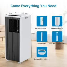Adoolla 196336615855 8000 Btu Portable Air Conditioner Conditioners 3-in-1 15v #2