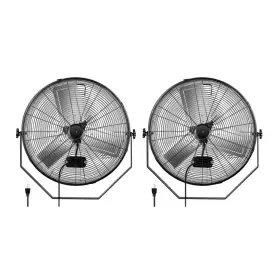 Adrinfly 313036982968 24 Inch 3-speed Oscillating High Velocity Black Indoor Metal Wall Mount Fan For W