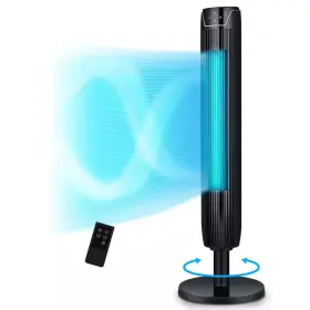 Adrinfly 313089979908 12.8 Inch Tower Fan 3 Speed Modes Oscillating Cooling Fans With Remote Built- In