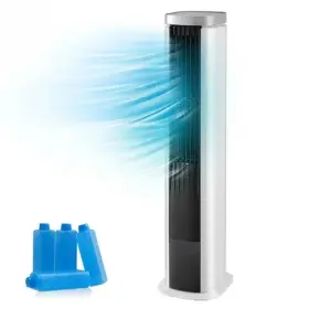 Adrinfly 445000849830 Evaporative Air Cooler 40 Inch 4 Fan Speeds Personal Misting In White Remote