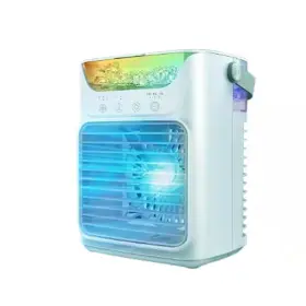 Adrinfly 445042527598 Portable Air Conditioner Fan With 3 Speeds 2 Mist Settings 650ml Tank 7 Color