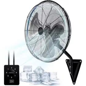 Adrinfly 705353590795 20 Inch 3-speed Oscillating High Velocity Black Indoor/outdoor Wall Mount Fan 700