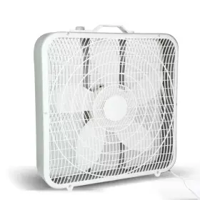 Adrinfly 711181039382 20 Inch 3 Fan Speeds Portable Box In White Aerodynamic Shaped Blades Conv