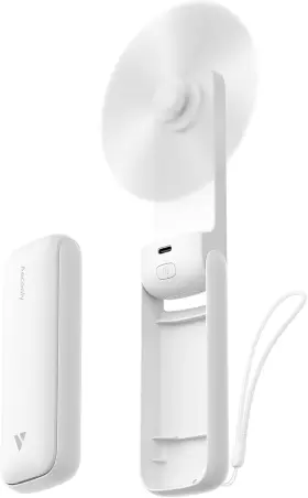 Aecooly 313094245272 New Slim Portable Handheld Fan Usb Rechargeable 24h Cooling White Foldable