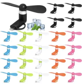Aeergured 787997090305 White Mini Cell Phone Fan 5 Packs 2in1 Mobile Fans Compatible With