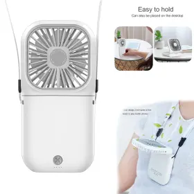 Aicase 679874217205 Portable Handheld Fan Usb Rechargeable Mini Foldable Neck With Power Bank