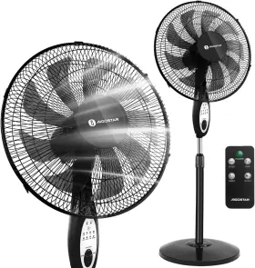 B30101aw8 Aigostar 9-blade Pedestal Fan With Remote 16 Oscillating Standing For Bedro
