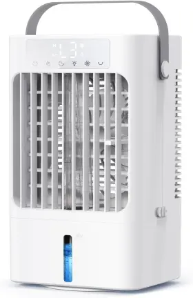 Jlx-f28 Aihotim 1500ml Mini Air Cooler Fan 5 Speeds Mist Timer Led Quiet Ac For Room