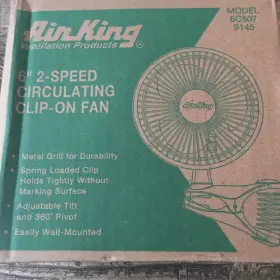 6c507 Air King New White 6 Inch 2-speed Circulating Clip On Fan