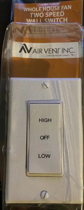 Wh362bd Air Vent 58030 2-speed Rocker Whole House Fan Wall Switch White Wh302bd