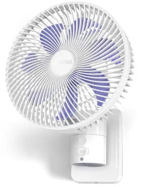 Airbition 798623426023 8 Inch Small Wall Mount Fan With Remote Control 90 Oscillating 4 Speeds Timer