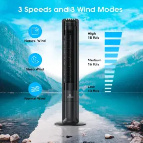 Airvention 897088500494 115 Oscillating Modern Tower Fan For Bedroom 43ftft Standing With Remote #3