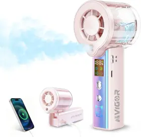 Aivigor 313110340370 Portable Handheld Fan With Cooling Mist 30000 Rpm High Speed Turbo Personal