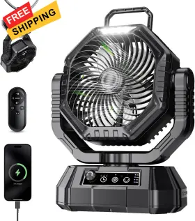 Tt-15 Ajvv Portable Fan Rechargeable 20000mah Battery Powered Led Mini Black