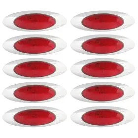Astp3049a All Star Truck Parts Astp3049a/r 4-1/8 Inch Amber/red Led Side Marker Lights 4 Chrome Surface Mount With Bulle