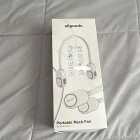 Spq-te-016 Allgoods. Bladeless Rechargeable Portable Neck Fan Low Noise White
