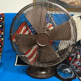 46018 Aloha Breeze 12 Inch Oscillating Table Fan Bronze Office Modern Mid Century Desk