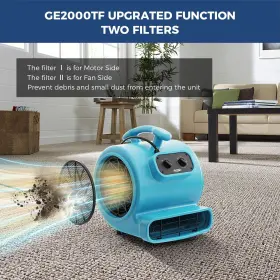 Ge2000tf Alorair Aloriar 1/3 Hp 2000 Cfm 3 Speed Air Mover Carpet Dryer Floor Fan Blower - Timer #3