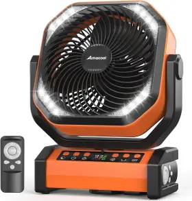 112h Amacool 313104499466 Camping Fan With Light 20000mah Rechargeable Battery Operated Max Coo