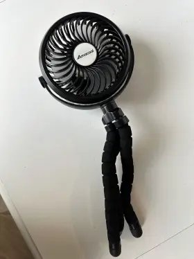 Amacool 747839051635 Battery Operated Stroller Fan Flexible Tripod Clip On With 3 Speeds Black #2