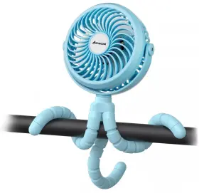 Amacool 747839051697 Battery Operated Stroller Fan-flexible Tripod Clip On 3 Speeds Light