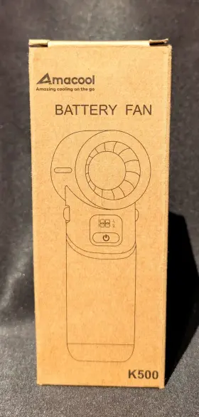 Amacool K500 Battery Operated Portable Handheld Foldable Cooling Fan - New