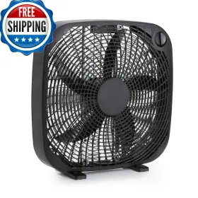 B08xkc9k14 Amazon Basics 3 Speed Box Fan Indoor Electric For Home Cooling 5 Blades L