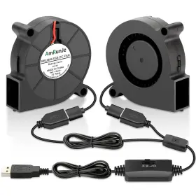 5015x2s-usb Amrunje 50mm X 15mm Usb Blower Fan 2 Pack 5v Squirrel Cage 5015 X2