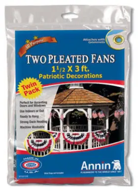 483160 Annin Flagmakers 3 Pack 2-pack Mini Patriotic Pleated U.s. Fan