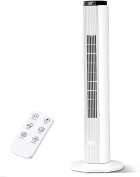 Ndtft25r Antarctic Star 37 Inch Bladeless Tower Fan 80 Oscillating Remote 6 Speeds White - New