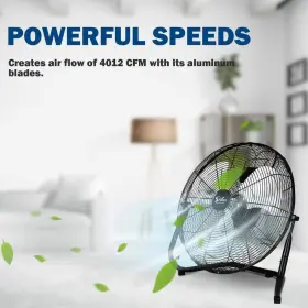 Snmx-2861-18 Aoibox Floor Fan 18 Inch 3-speed Steel High-velocity Indoor/outdoor Black Finish #3