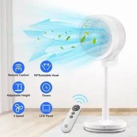 06fan003-45w-07 Apluschoice Pedestal Air Circulator Fan 90 Oscillation Height 3-speed Control #2