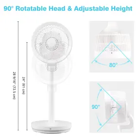 06fan003-45w-07 Apluschoice Pedestal Air Circulator Fan 90 Oscillation Height 3-speed Control #3
