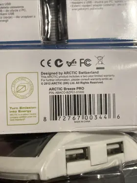 Abaco-bzp01-01000 Arctic Breeze Pro - Usb Desktop Fan With 4 Port 2.0 Hub New In Package Rare #3