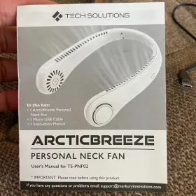 Pnf03 Arctic Arcticbreeze Artic Breeze Personal Neck Fan New Open Box Usb Cable For Hour #3