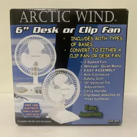 Ch-6cdf Arctic Wind Comfort Air Fans 6 Inch Desk Fan Or Clip 120v 2-speed Opened Box To Photograph