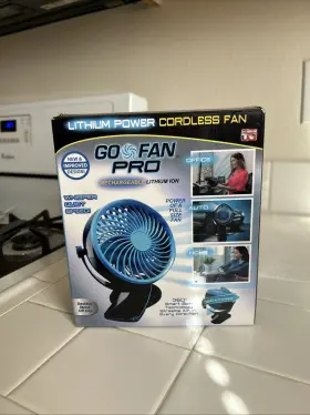As Seen On Tv 856770005901 Go Fan Rechargeable Cordless Lithium Ion 360 Used Clean