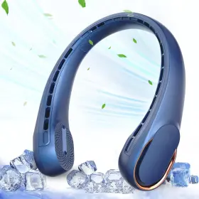 Asnug 710638586226 Neck Fan Usb Rechargeable Personal 4000 Mah Battery Operated - Blue