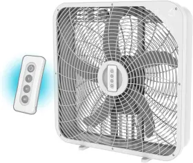 Aspen 850039613098 Box Fan 20 Inch With Remote Control Small Fans Home Window 3 Sp