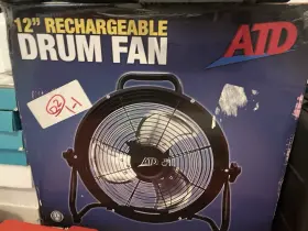Atd-30312 Atd Tools 12 Inch Rechargeable Drum Fan