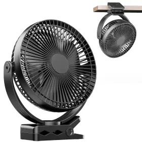 Atengeus 769282702612 Usb Desk Fan Rechargeable Portable 8-inch Clip On 10000mah Strolle