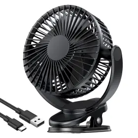 720rotation Atengeus Tf-28d Rechargeable Clip-on Usb Desk Fan 3 Speeds 5000mah Battery Sturdy
