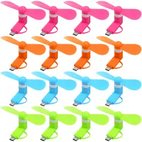 Mjo-aurelema-11 Aurelema 16 Pack Mini Cell Phone Fan 2-in-1 Usb C Cooling Compatible For